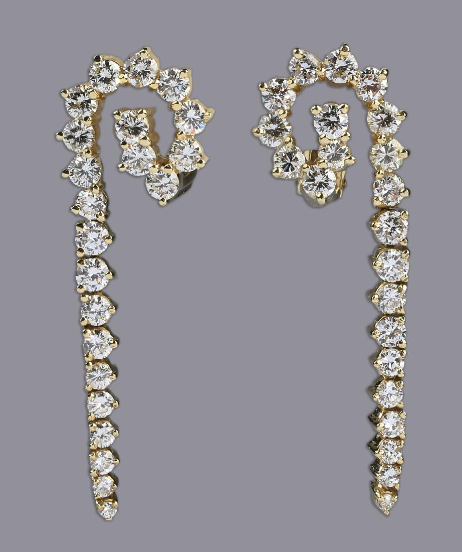 Jose Hess diamond & 14k yellow gold comet earrings (1 of 3)