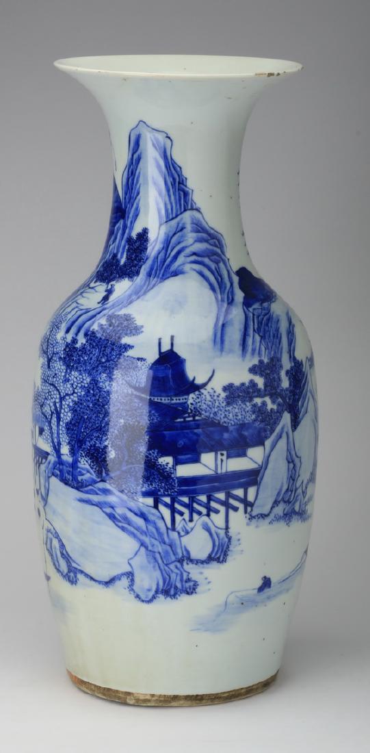 Chinese blue and white porcelain vase with landscape (1 of 6)