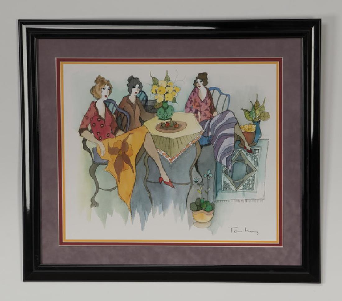 Itzchak Tarkay 'Somber Moment' Limited Edition Lithograph – Signed, Unframed, 12.5x9.5, Israel