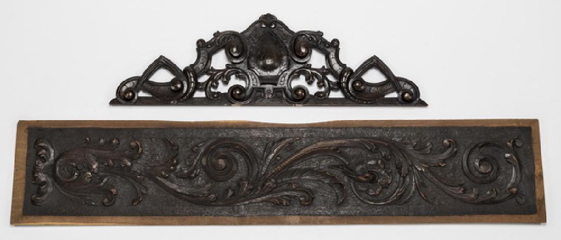 (2) 19th c. carved architectural panels, 31"l & 50"l (1 of 1)