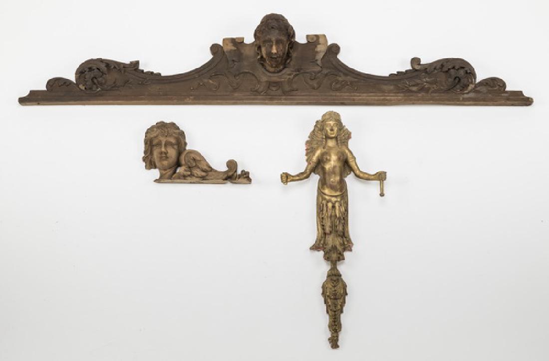 (3) 19th c Continental carved architectural fragments (1 of 4)