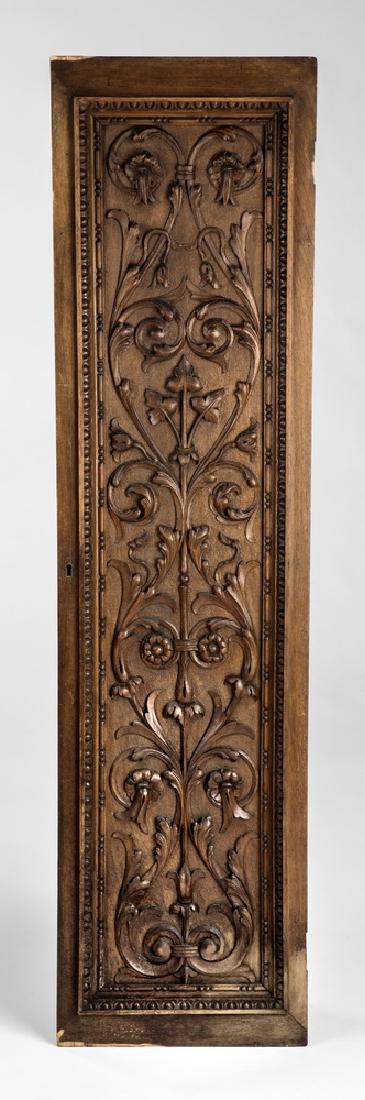 19th c. carved architectural panel w/ scrollwork (1 of 2)