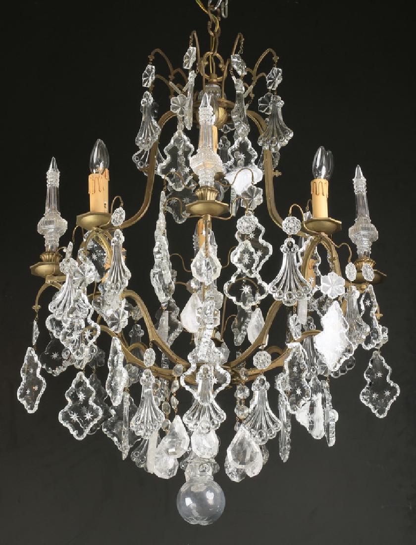 19th c. Continental rock crystal chandelier, 43"h (1 of 1)
