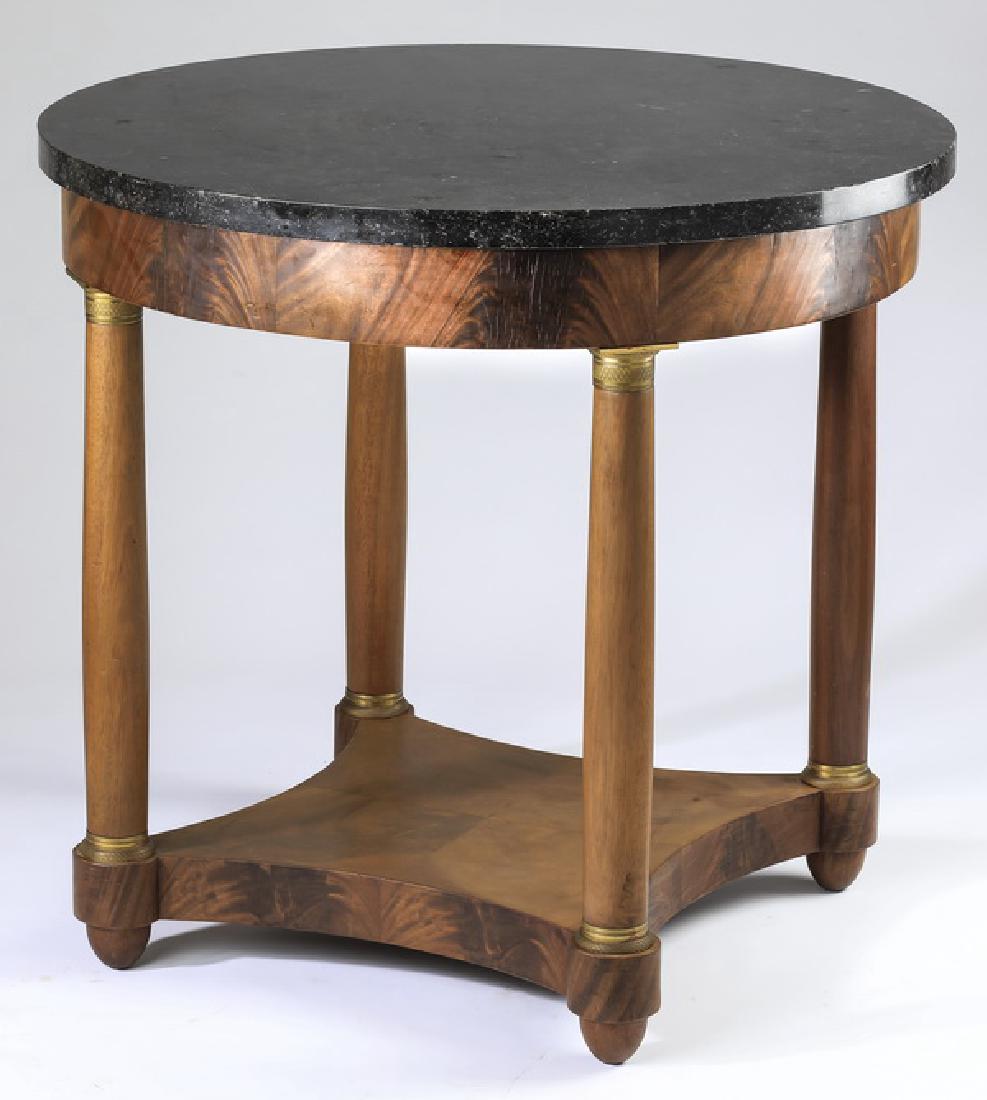 Early 20th c. mahogany marble top center table (1 of 4)