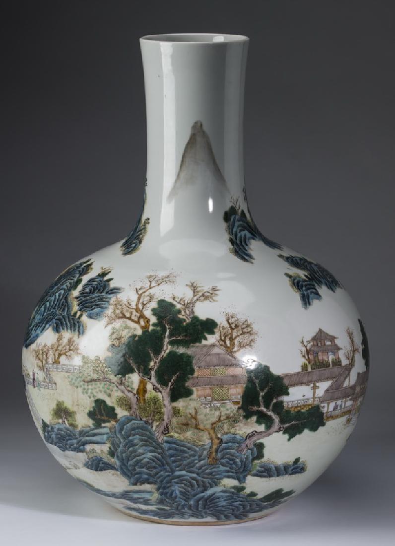 Chinese landscape vase, Qianlong mark,  21"h (1 of 6)