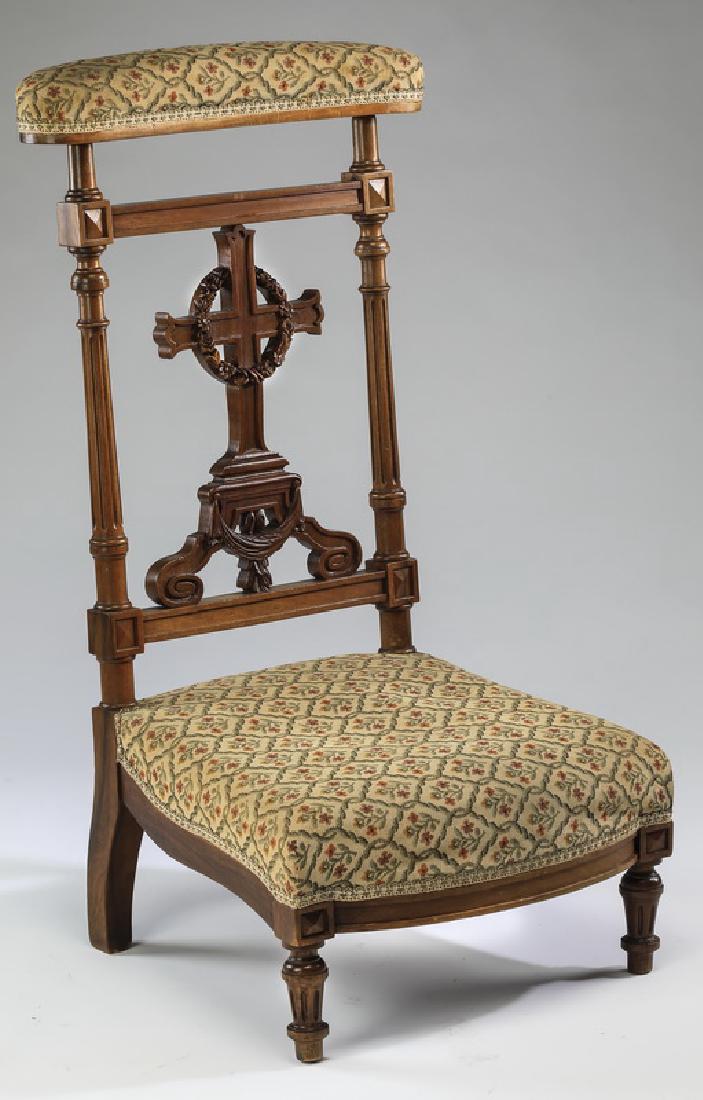 Napoleon III walnut prie dieu chair, c 1870 (1 of 3)