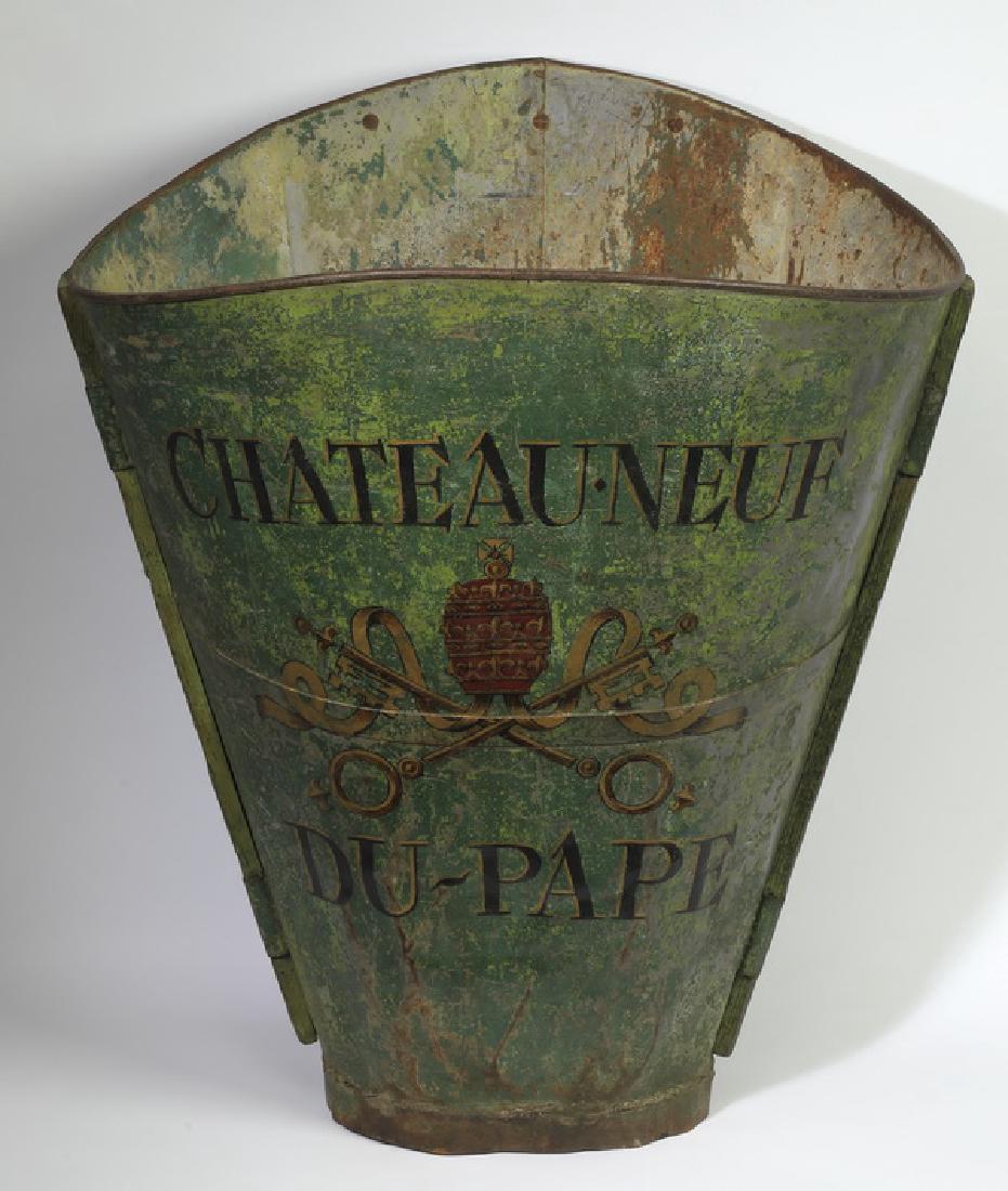 c  1930 French paint decorated grape picker's hod (1 of 2)