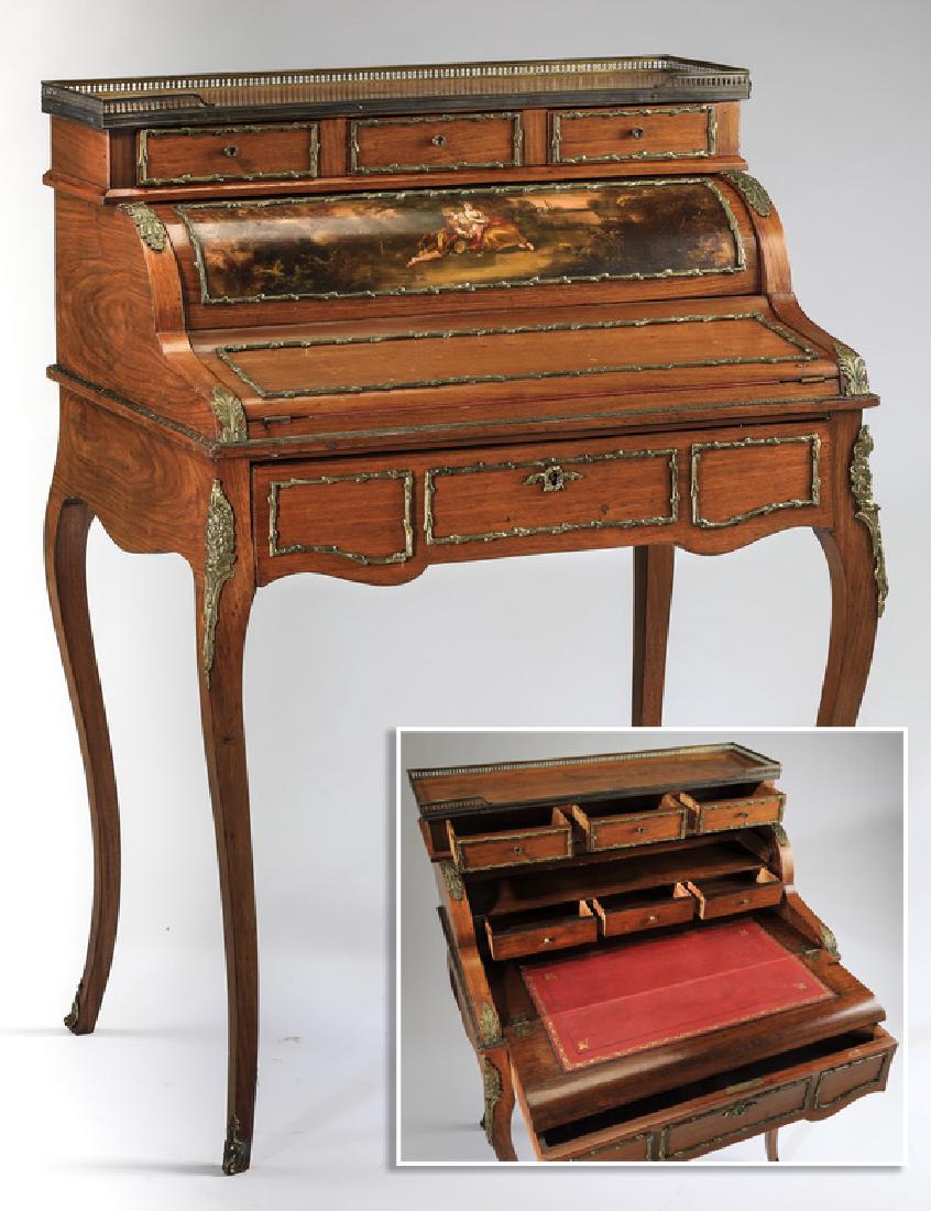 Early 20th c French mechanical bonheur du jour (1 of 7)