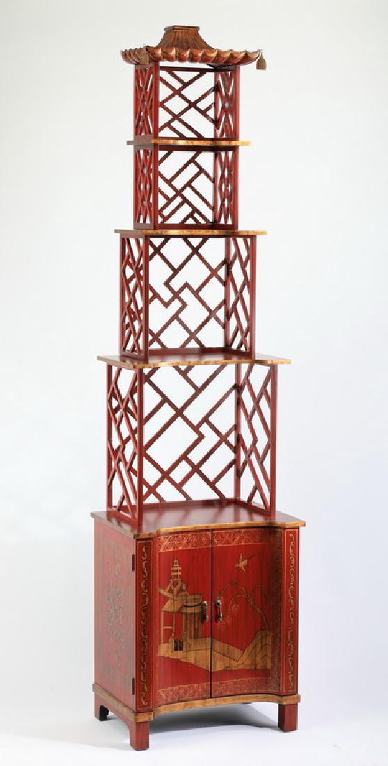 Chelsea House chinoiserie pagoda etagere, 85"h (1 of 4)