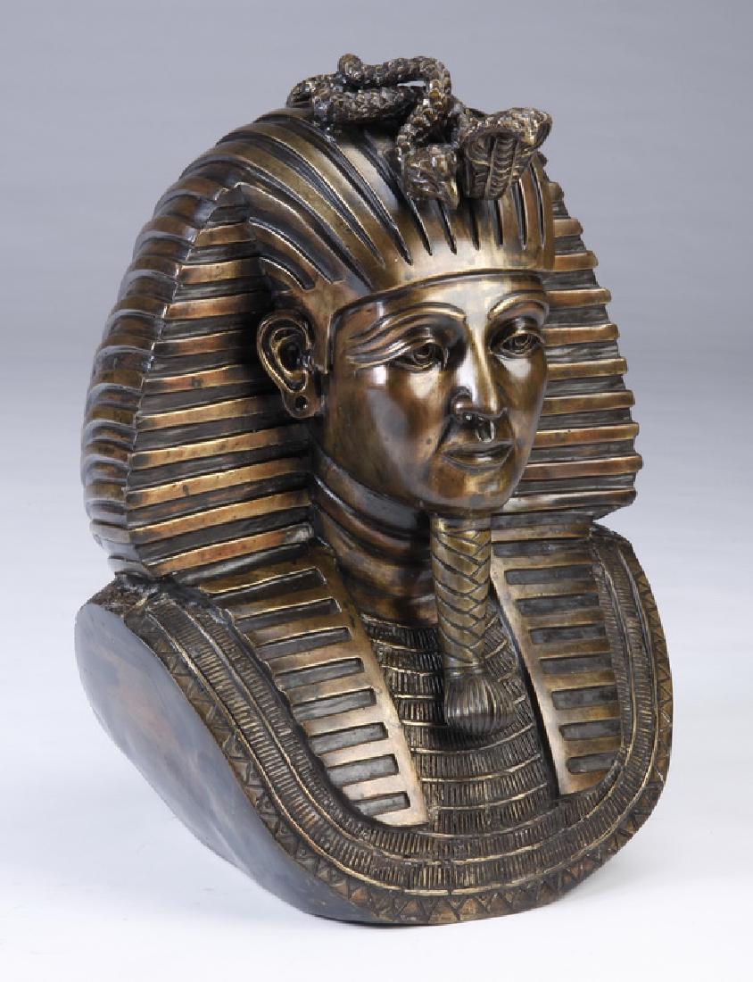 Lifesize bronze bust of King Tut, 25"h (1 of 2)