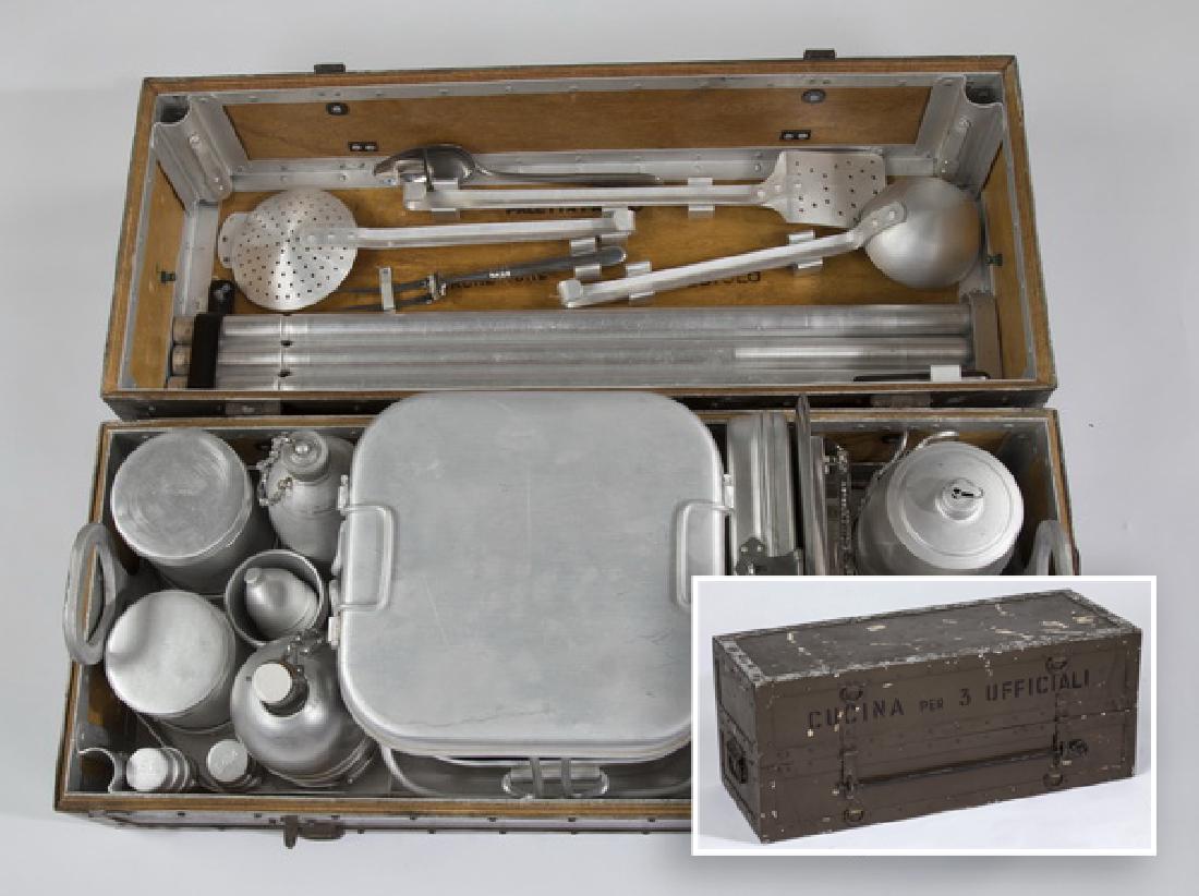 WWII (60) piece vintage Italian field kitchen