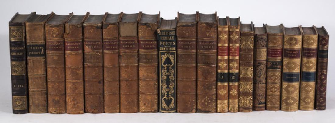 (18) 19th c. French & English leatherbound books (1 of 1)