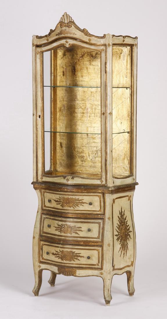 Italian hand decorated curio cabinet (1 of 3)