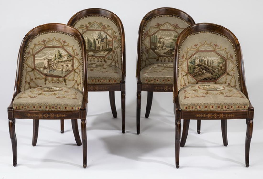 (4) 19th c. rosewood petite point side chairs (1 of 3)