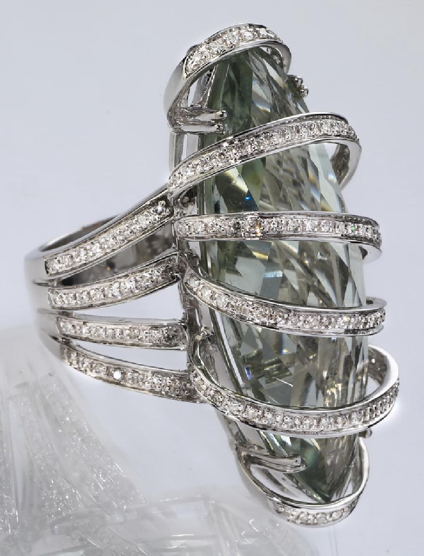 28cts green prasiolite, diamond, & 14k ring (1 of 3)