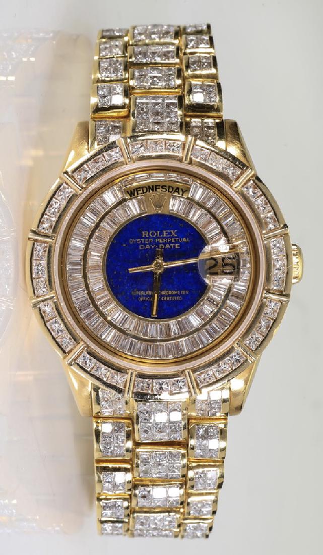 Diamond, lapis, & 18k Rolex President 18038 (1 of 3)
