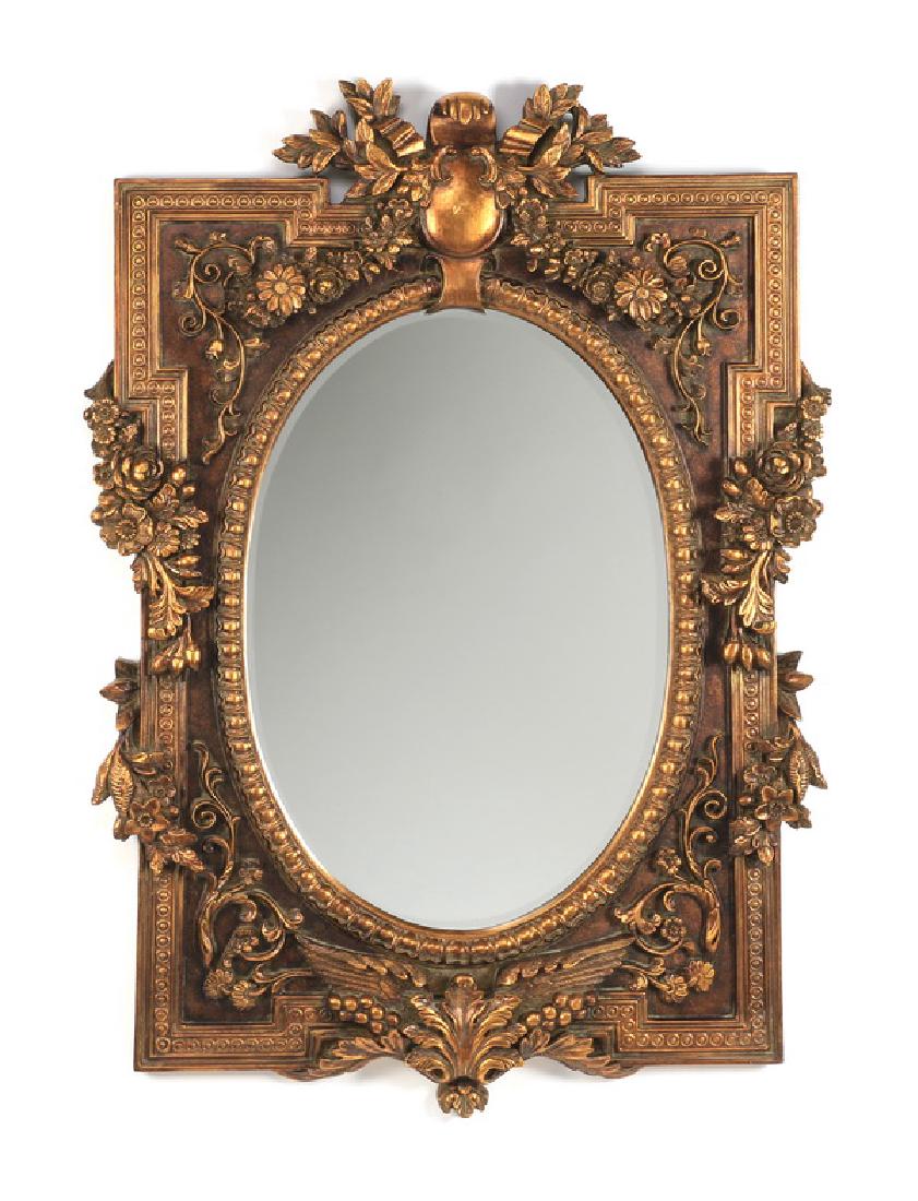Baroque style gilded beveled mirror 56"h (1 of 3)