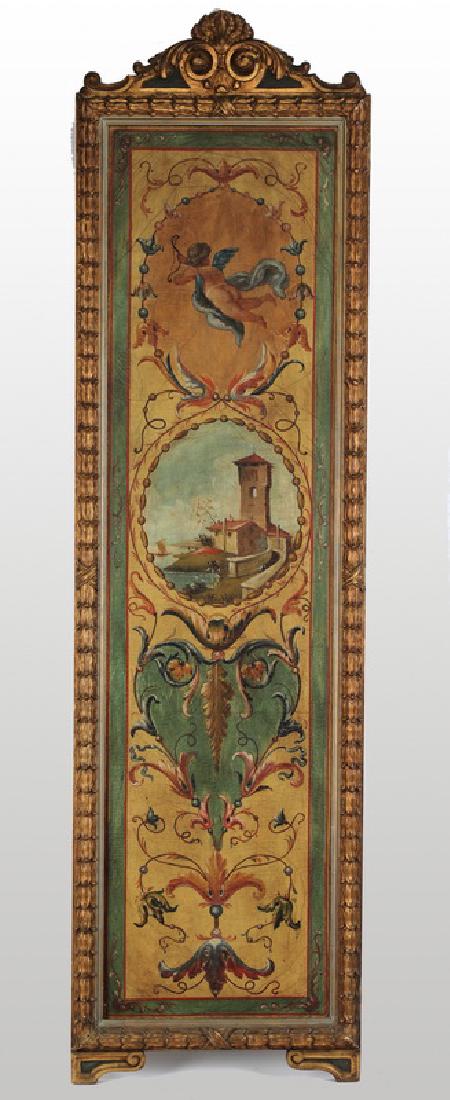Italian style paint-decorated gilt frame w/cartouches (1 of 3)