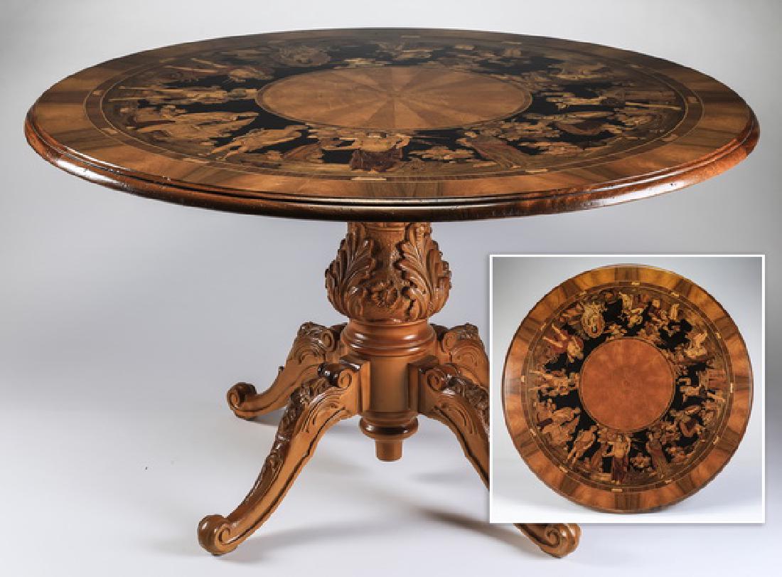 Marquetry table with full portraits of Roman gods (1 of 8)