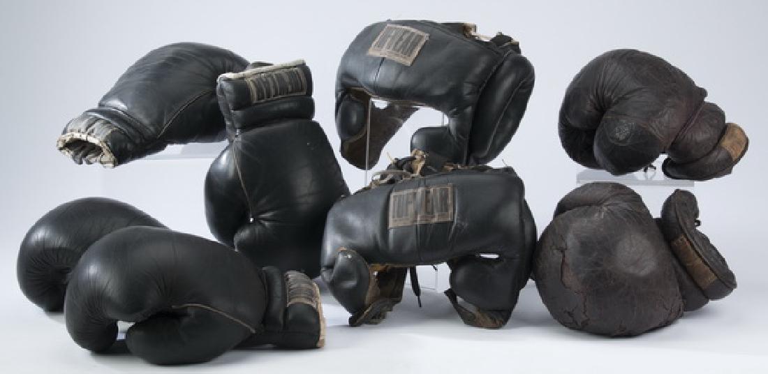 Vintage Boxing Gear Gloves And Head Protectors