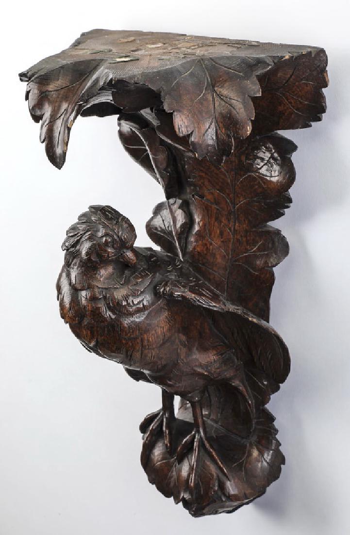 19th c Black Forest figural wall bracket, 14"h (1 of 3)