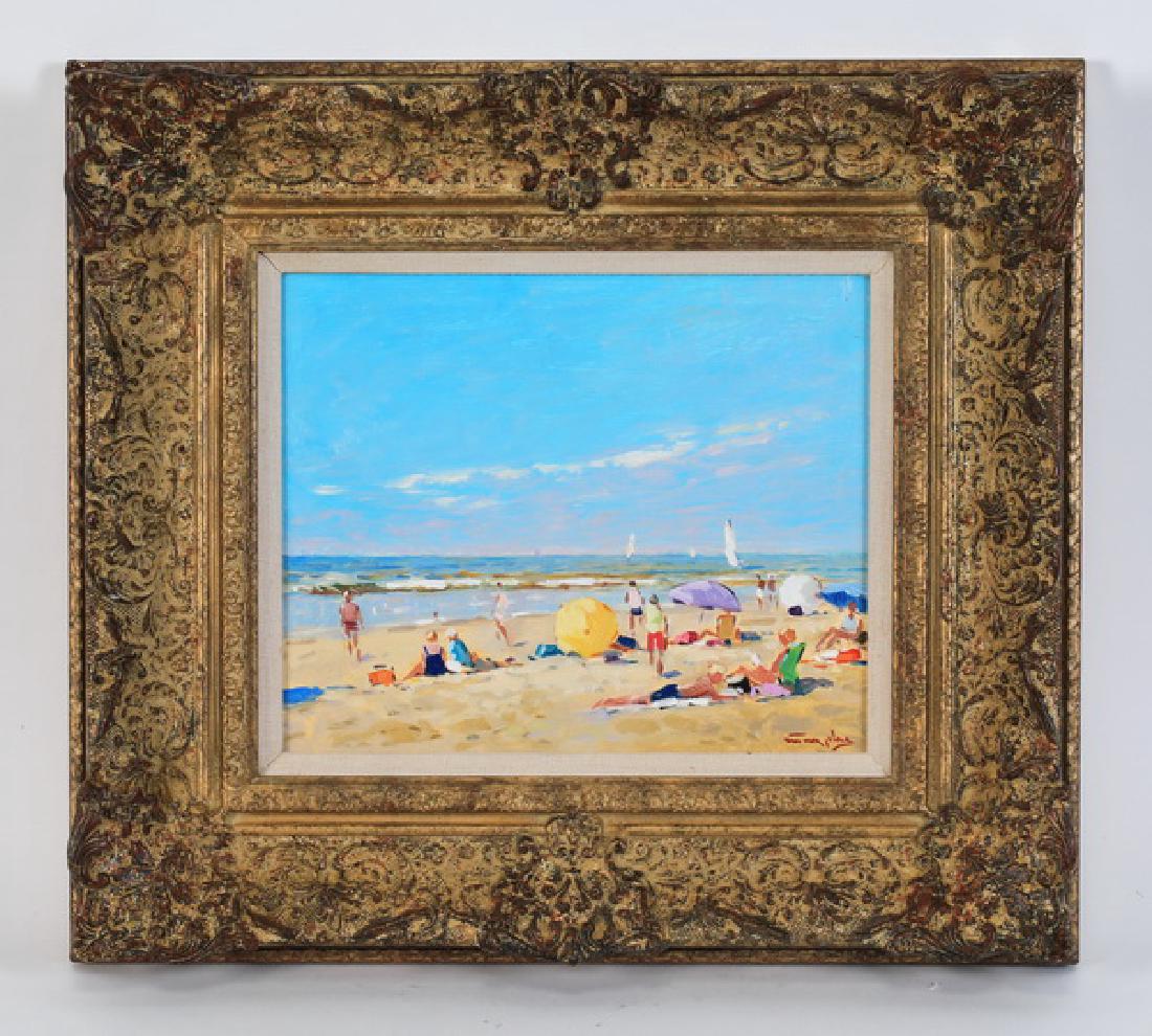 Niek Van der Plas signed O/panel of beach goers (1 of 3)