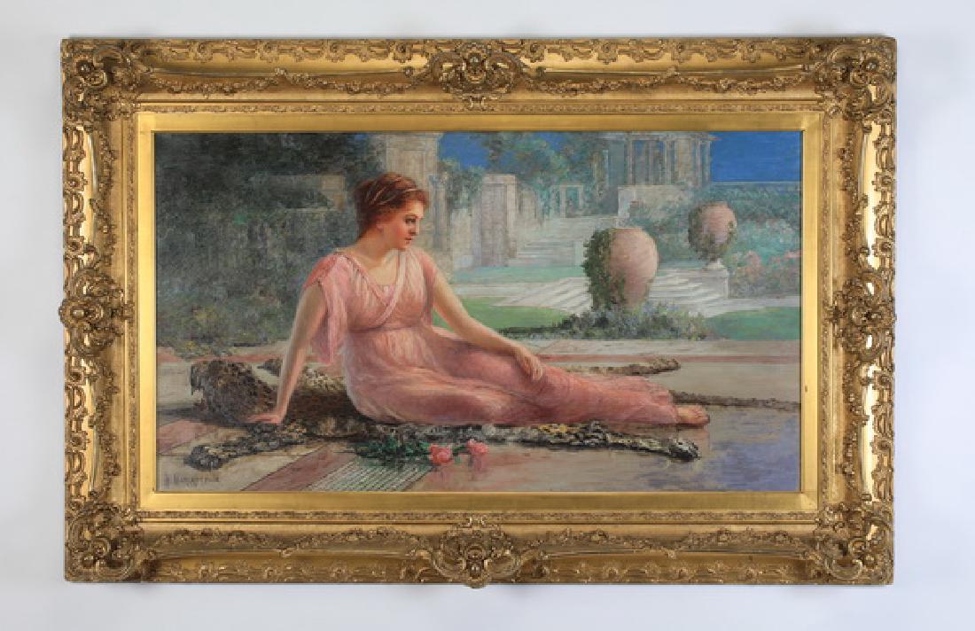 Hamilton Marlatt signed O/c of classical beauty, 64"w (1 of 4)