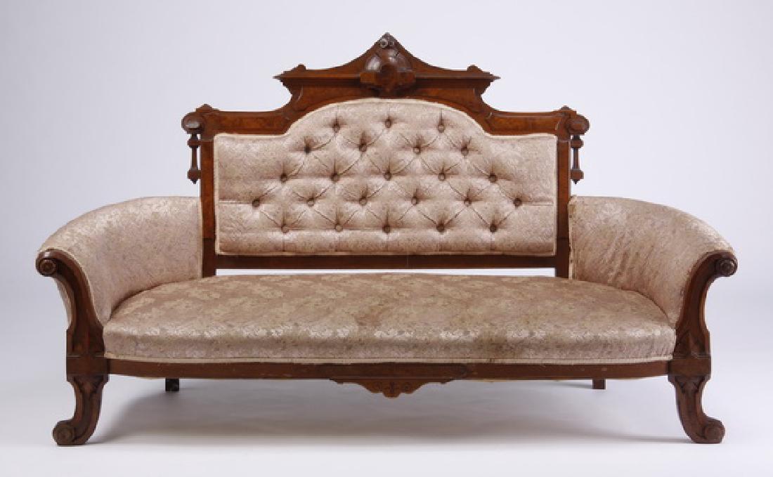 19th c. Victorian mahogany settee (1 of 3)