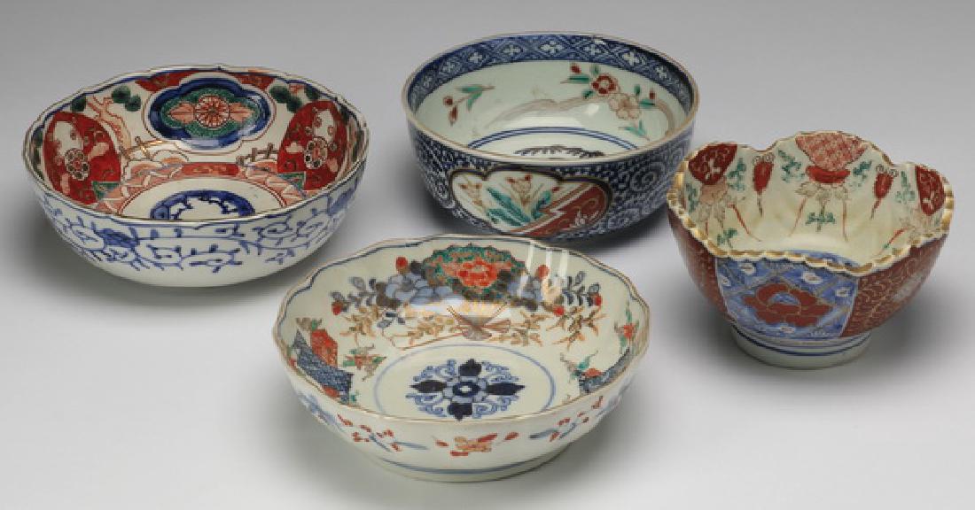 (4) Imari style porcelain bowls, 7"dia (1 of 2)