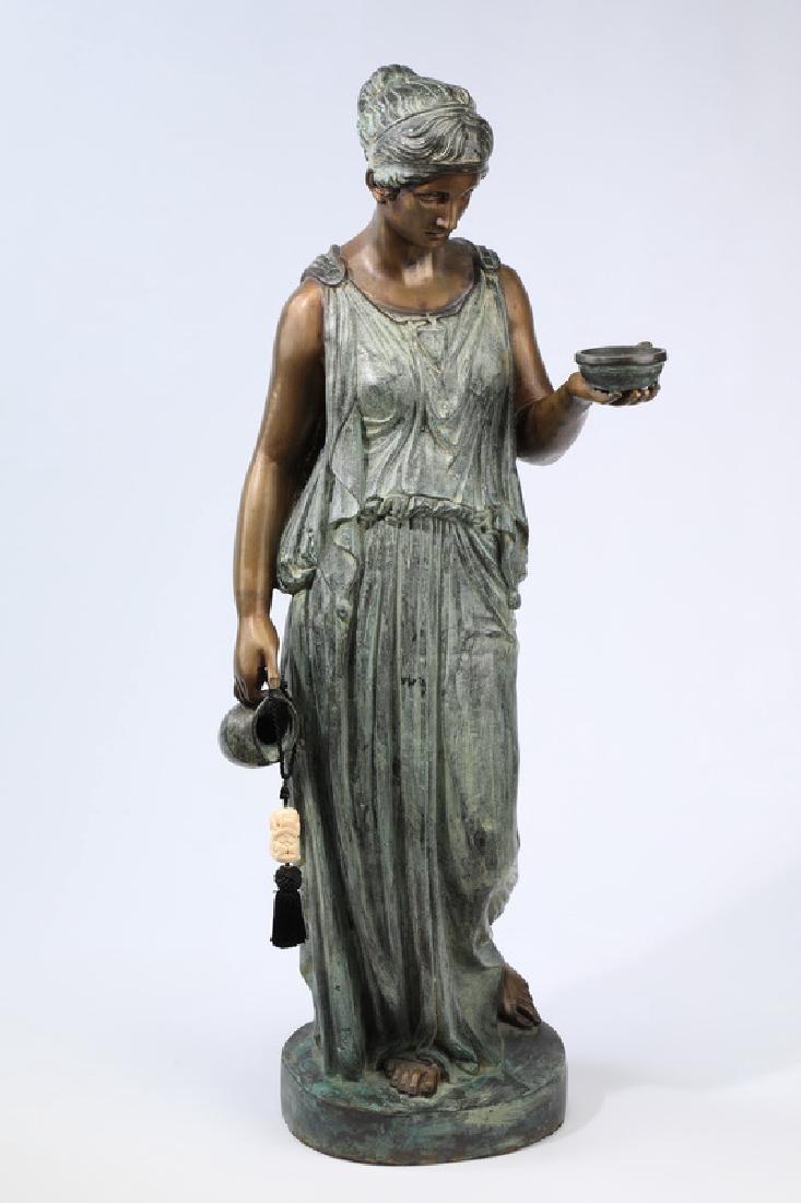 Bronze figure of a Grecian maiden with candle pricket (1 of 4)