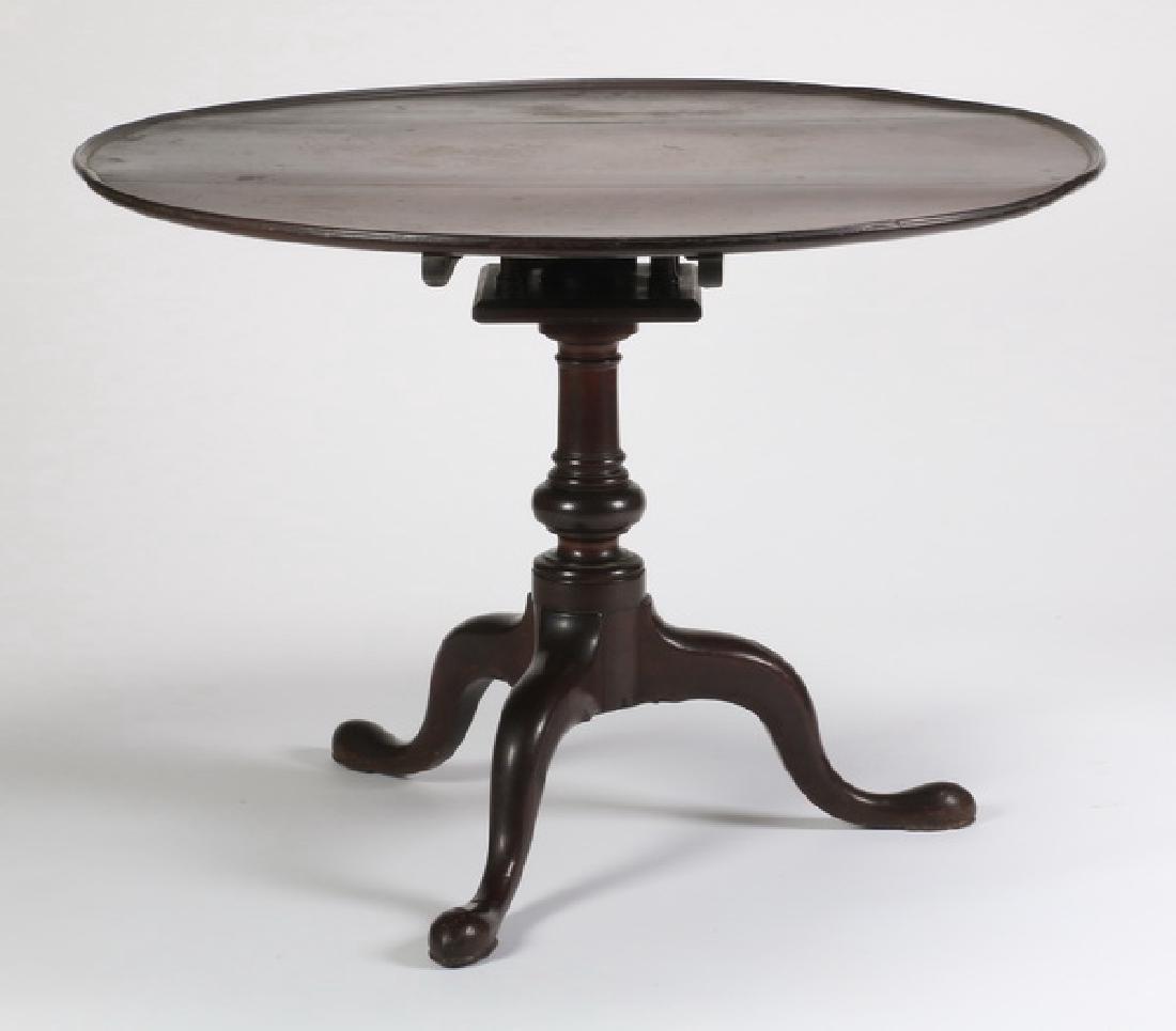 Late 18th c. Queen Anne mahogany tilt-top table (1 of 7)