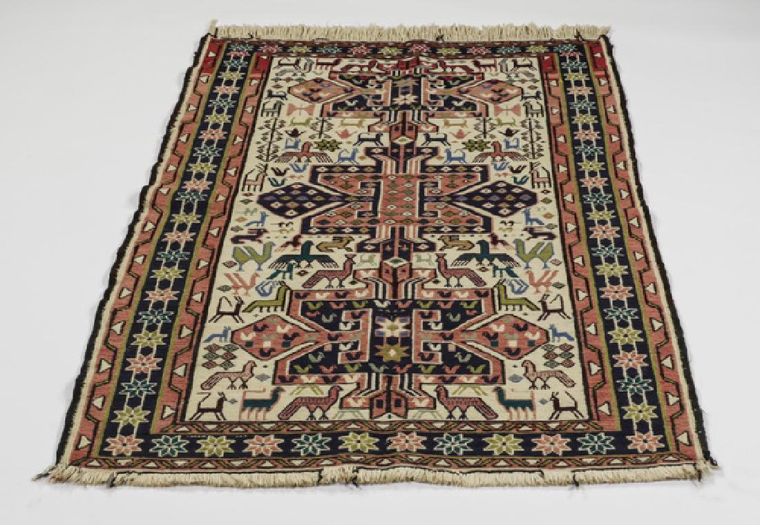 Turkish hand woven wool Soumak rug, 3 x 5 (1 of 4)