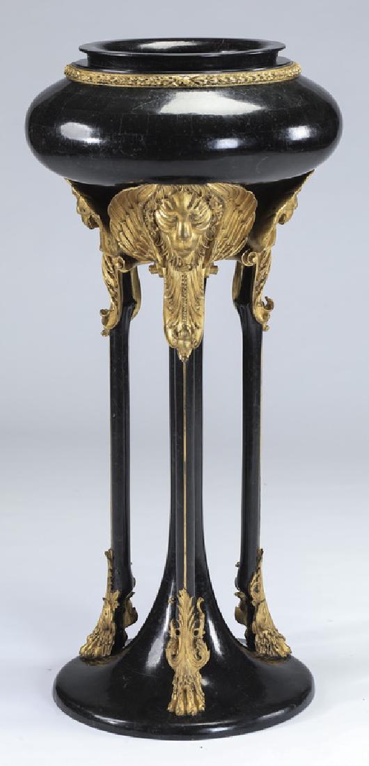 Empire style black marble jardiniere, 45"h (1 of 3)