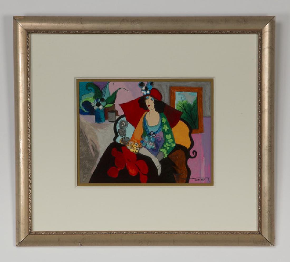 Itzchak Tarkay signed serigraph, titled 'Red Hat' (1 of 3)