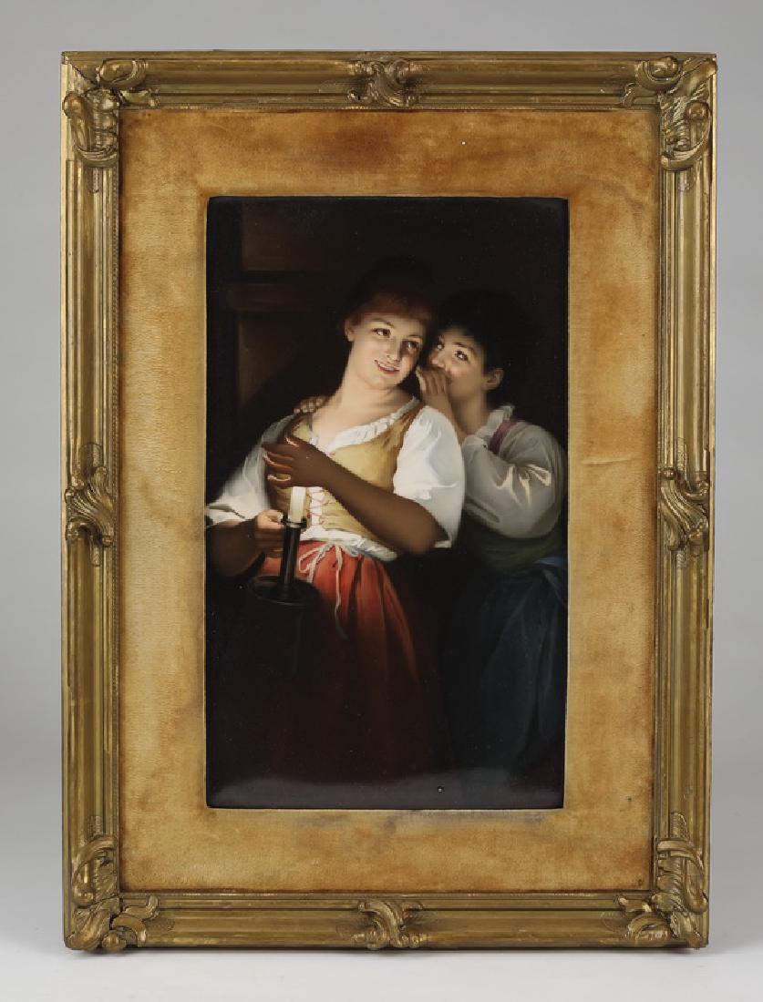 KPM porcelain plaque 'Whispering Secrets', marked (1 of 3)