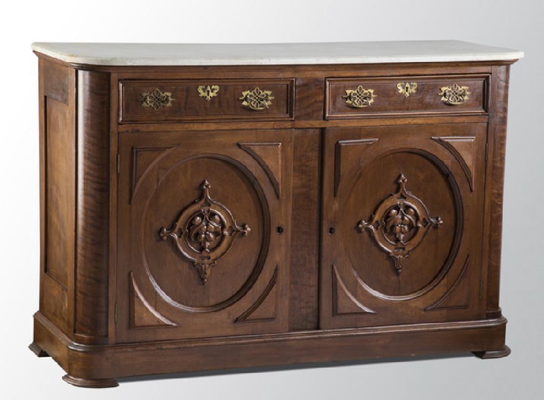 19th c. American mahogany marble top buffet (1 of 5)