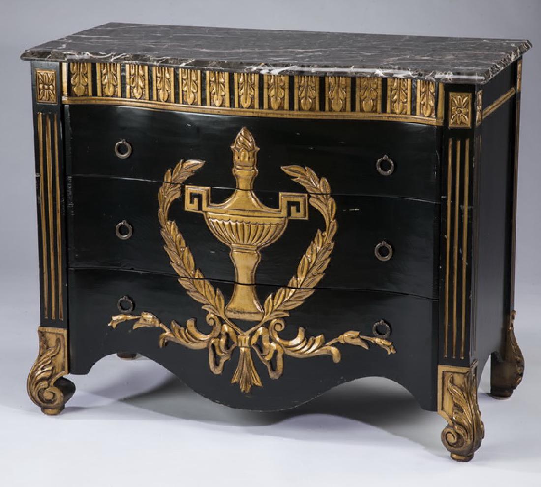 Empire style serpentine front marble top chest (1 of 3)