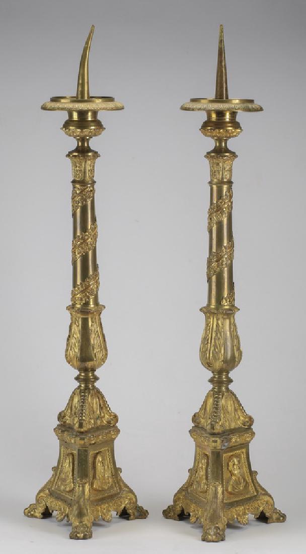 (2) Gilt bronze pricket sticks, 22"h (1 of 1)