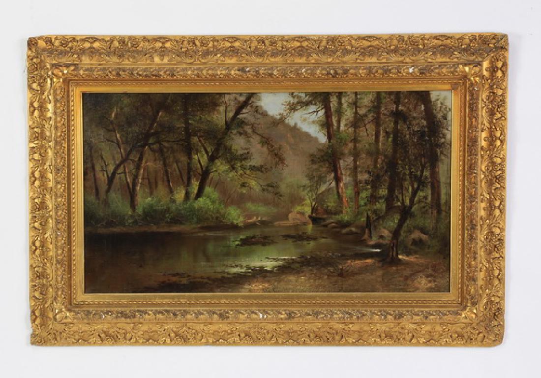 19th c. American O/c forest scene, signed, dated (1 of 5)