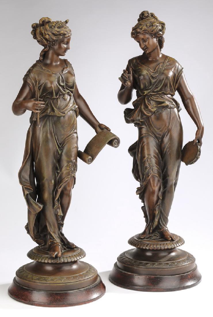 (2) Early 20th c. allegorical musical sculptures (1 of 4)