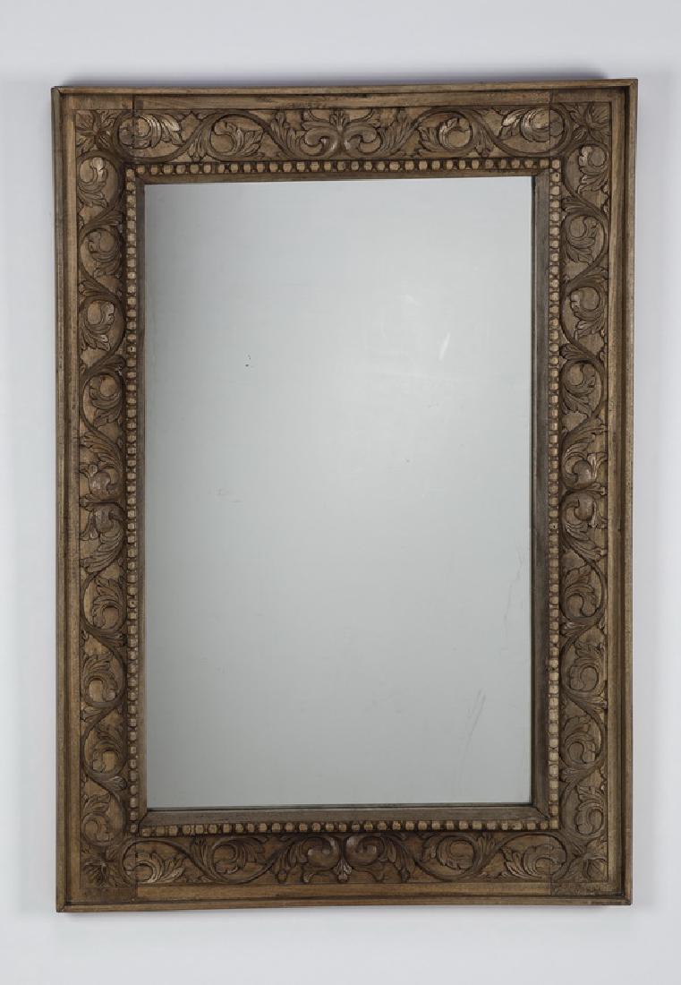 Carved Rococo Revival style rectangular mirror, 44"h (1 of 1)