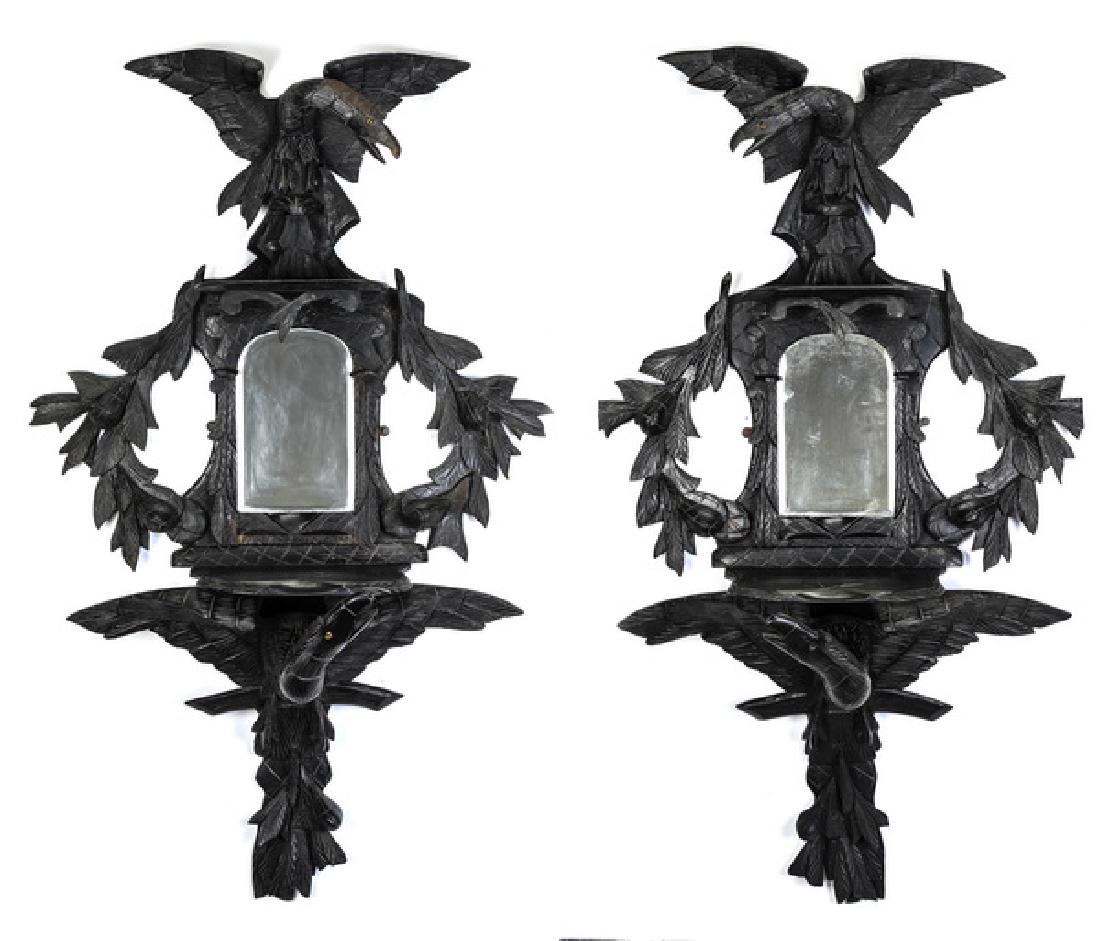 (2) Aesthetic Movement mirrored wall brackets, 56"h (1 of 6)