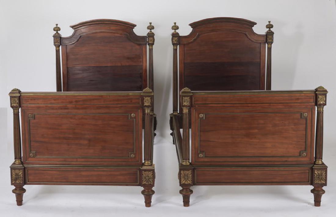 (2) 19th c. French bronze mounted twin size beds (1 of 2)
