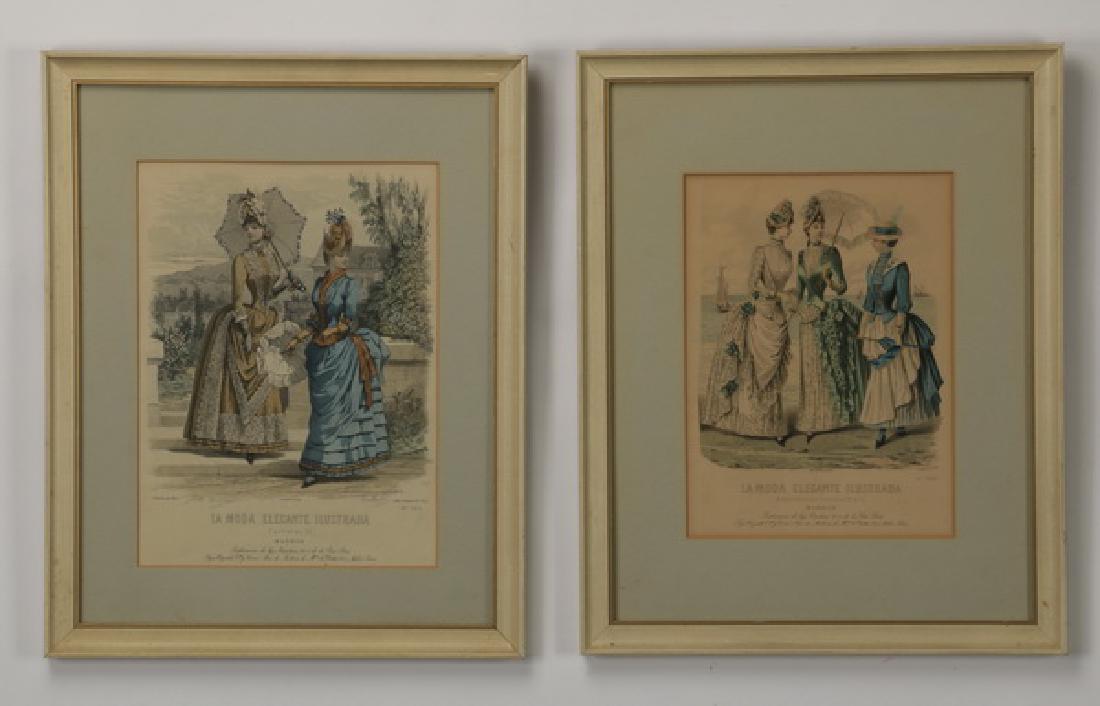 (2) 19th c. hand colored engravings (1 of 3)