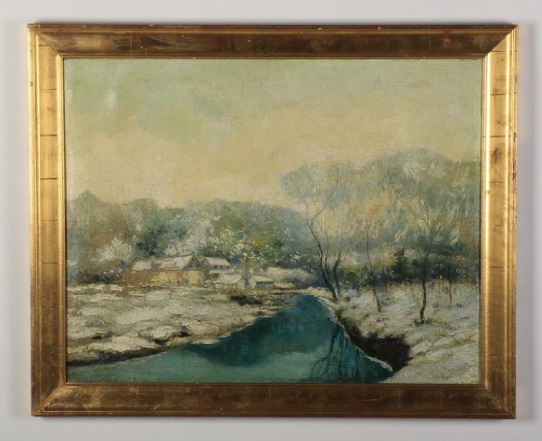Early 20th c. O/c winter landscape scene (1 of 3)