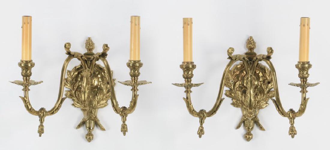 (2) Neoclassical style two-light sconces, 10"h (1 of 3)