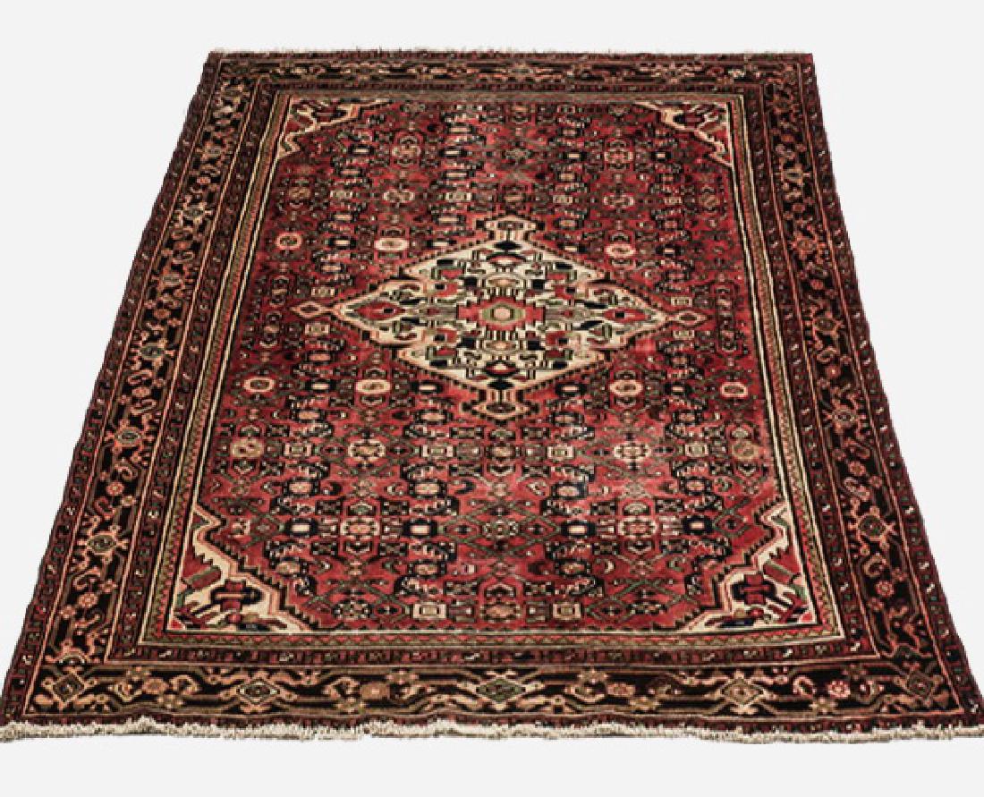 Hand knotted Hamadan wool rug, 5 x 7 (1 of 4)