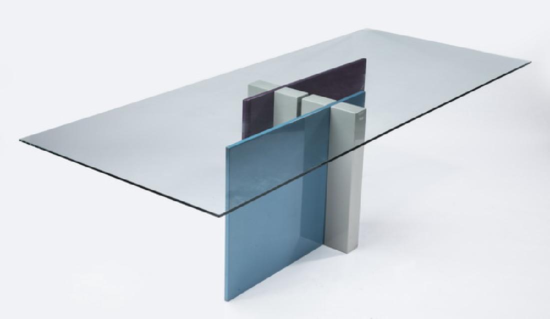 Memphis style glass top dining table,102"l (1 of 3)