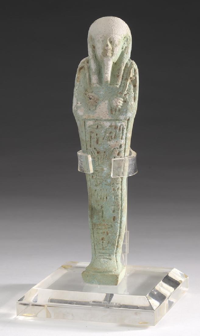 Ancient Egyptian faience ushabti w/ inscription (1 of 4)