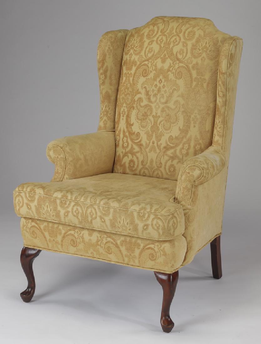 Chippendale style wingback chair, 45"h (1 of 2)